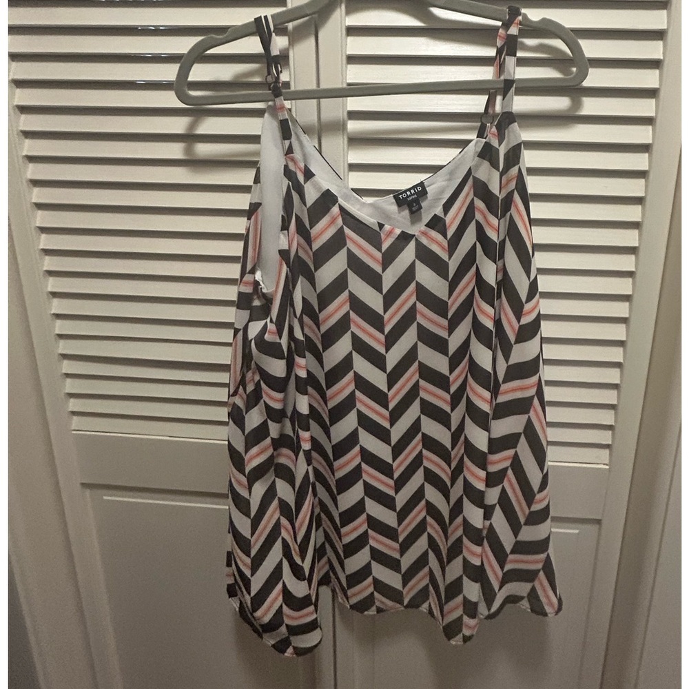 Torrid Chevron Camisole in Black, White, and Orange